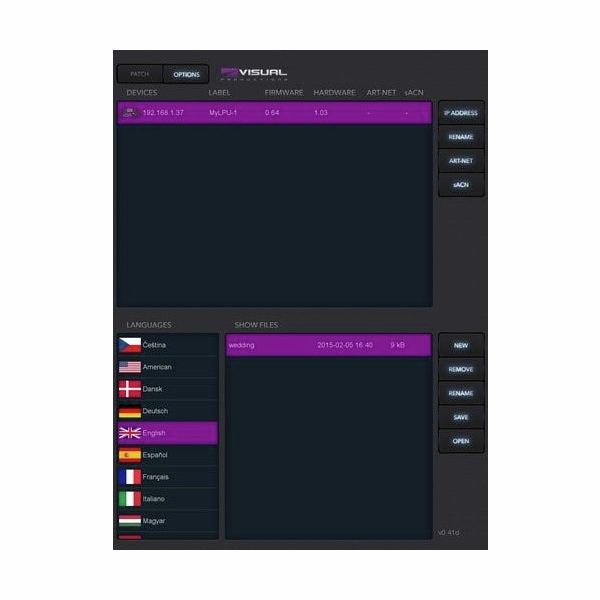 Visual Productions LPU-1 Cuety iPad Control