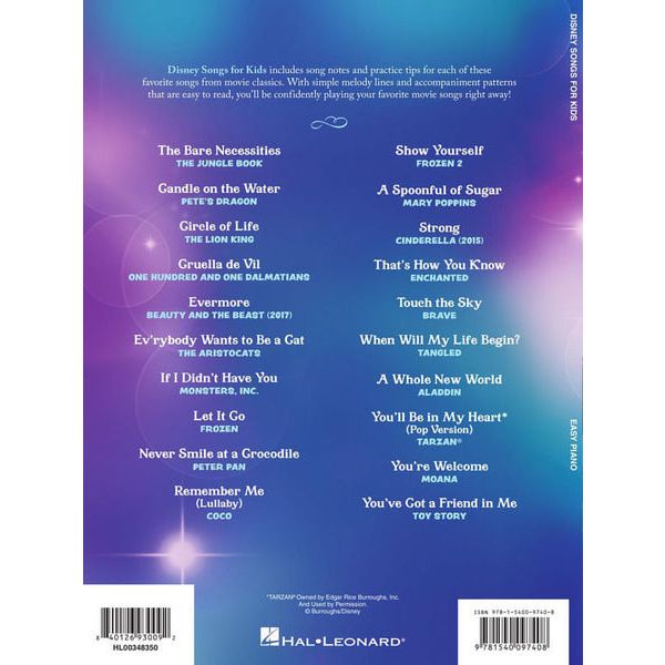 Hal Leonard Disney Songs for Kids Piano