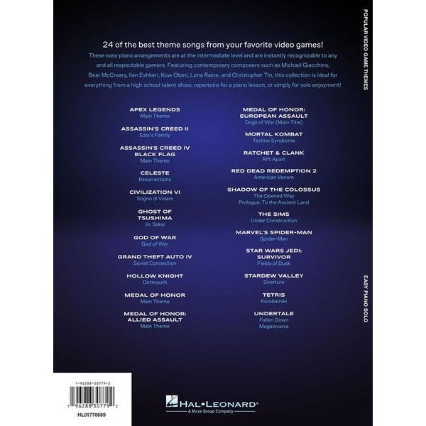 Hal Leonard Popular Video Games Themes