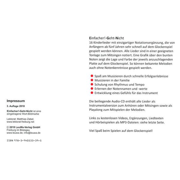 LeuWa-Verlag  Kinderlieder 1 Sonor BWG