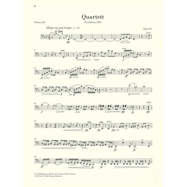 Henle Verlag Dvorak Streichquartett F-dur