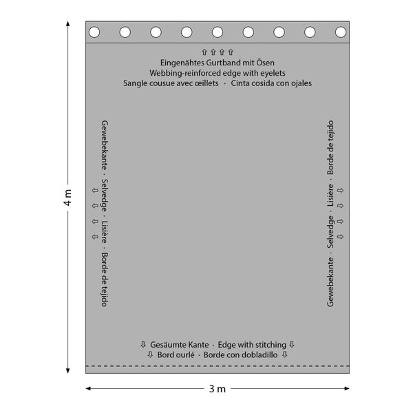 Stairville Curtain 160g/m 3.0x4.0m Wh