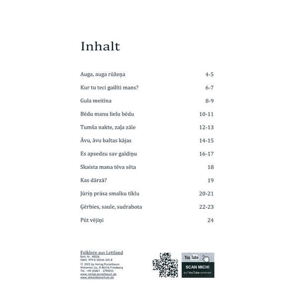 Purzelbaum Verlag Folklore aus Lettland