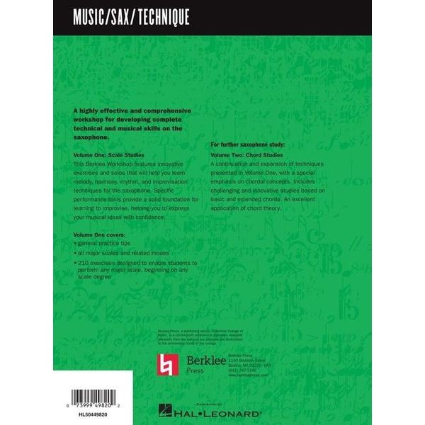 Berklee Press Technique of the Saxophone 1