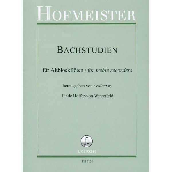 Friedrich Hofmeister Verlag Bachstudien Altblockflöte