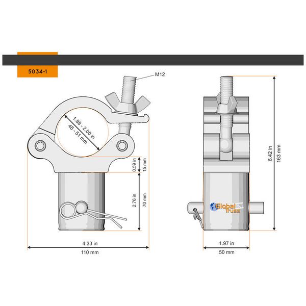 Global Truss 5034-1B Half Coupler Spacer