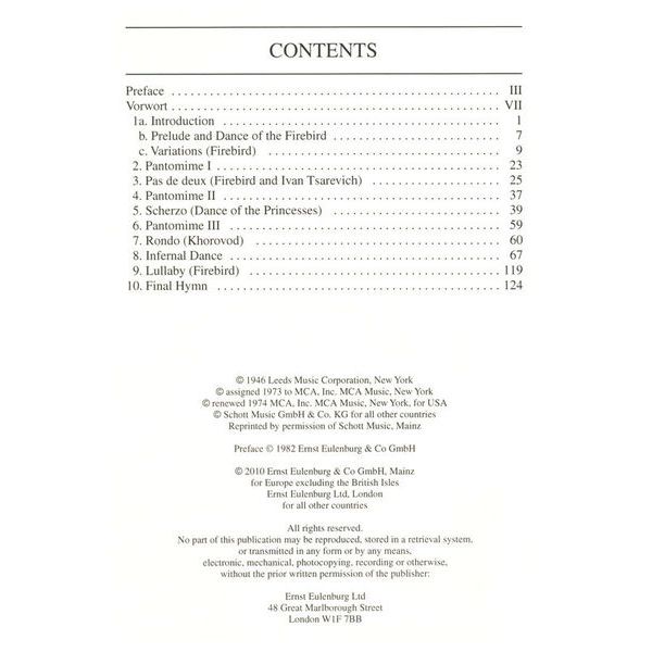 Edition Eulenburg Strawinsky Der Feuervogel