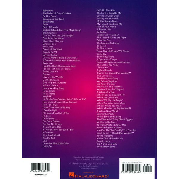 Hal Leonard 101 Disney Songs Violin