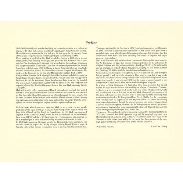 Breitkopf & Hrtel Gade Drei Tonstücke for Orgel