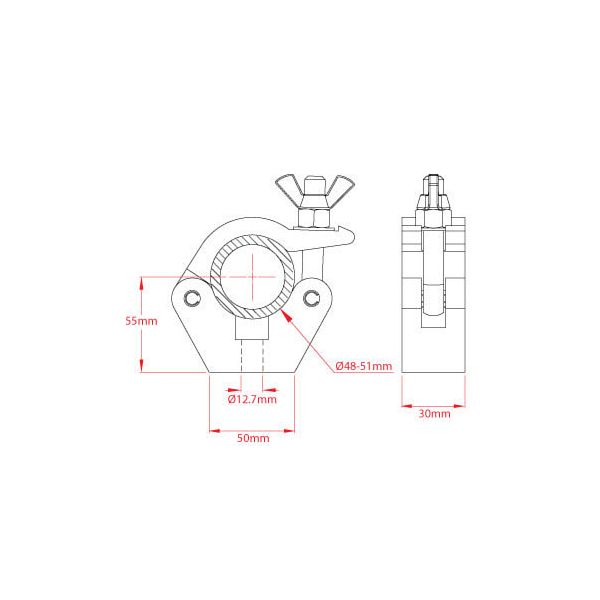 Doughty T57011 SL Half Coupler black