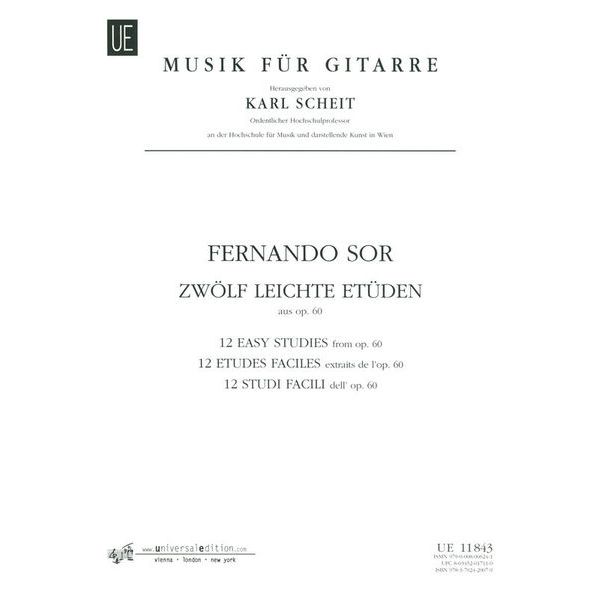 Universal Edition Sor 12 leichte Etüden