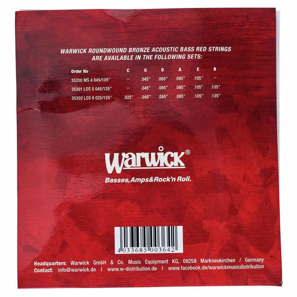 Warwick Acoustic Bass Strings 4 45-105