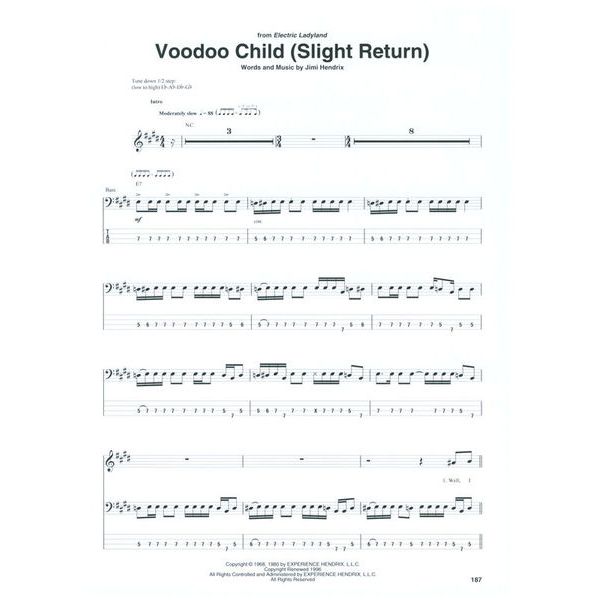Hal Leonard Jimi Hendrix Bass Tab