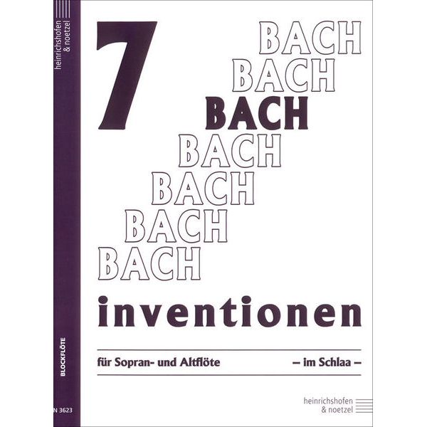Heinrichshofen Verlag Bach 7 Inventionen Blockflöte