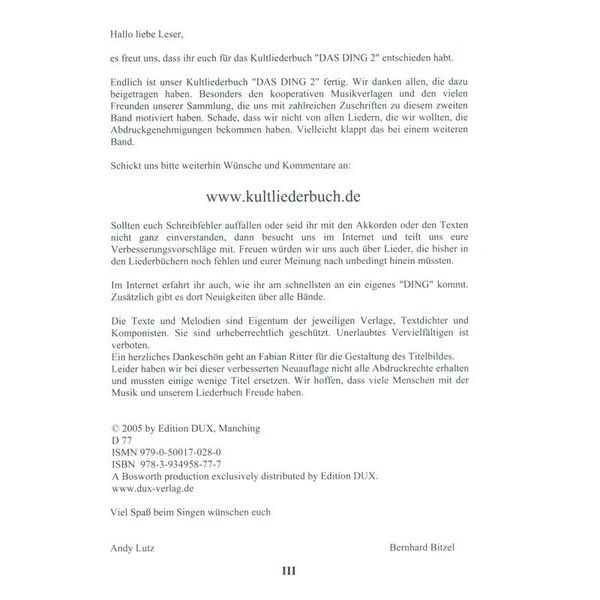 Edition Dux Das Ding 2 mit Noten