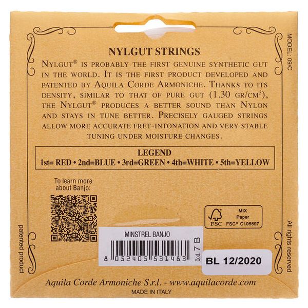 Aquila 7B Banjo String Set Medium