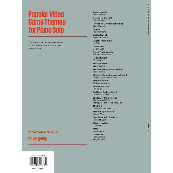 Hal Leonard Popular Video Game Themes