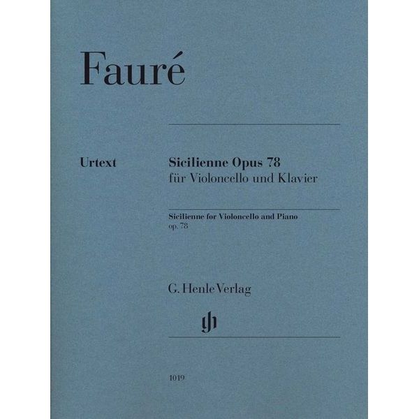 Henle Verlag Fauré Sicilienne Opus 78 Cello