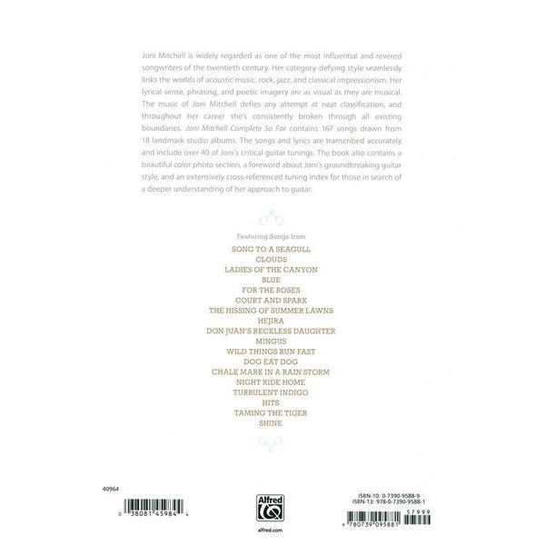 Alfred Music Publishing Joni Mitchell Complete So Far