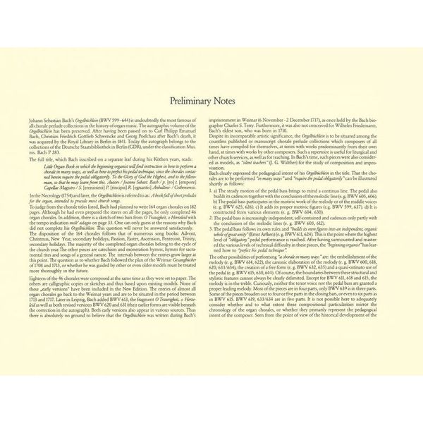 Breitkopf & Hrtel Bach Orgelbüchlein