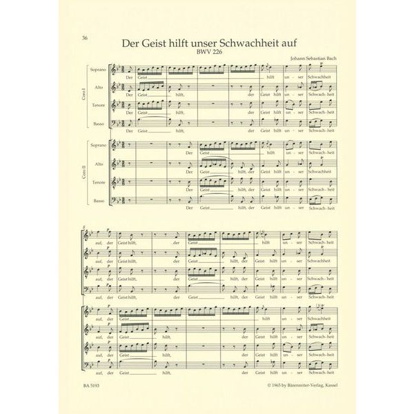 Brenreiter Bach Motetten BWV 225-230