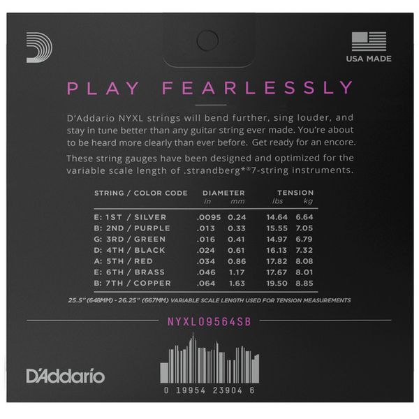 Daddario NYXL09564SB