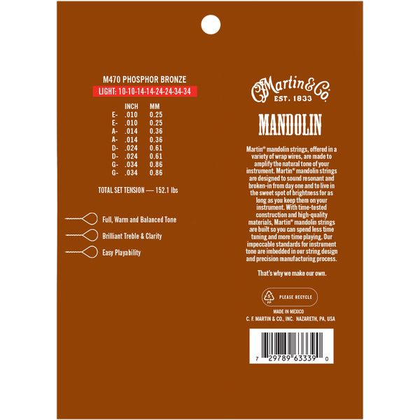 Martin Guitar M470 Mandoline Light