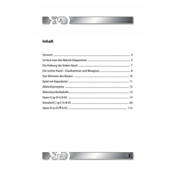 Voggenreiter Grifftabelle für Banjo