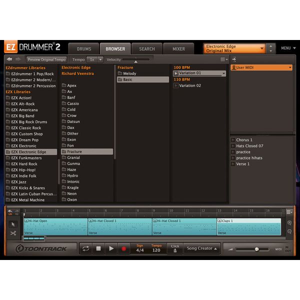 Toontrack EZX Electronic Edge