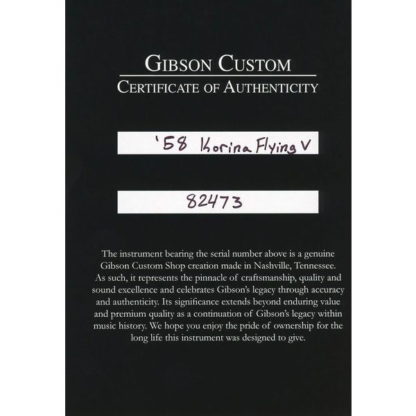 Gibson 58 Korina Flying V BG VOS