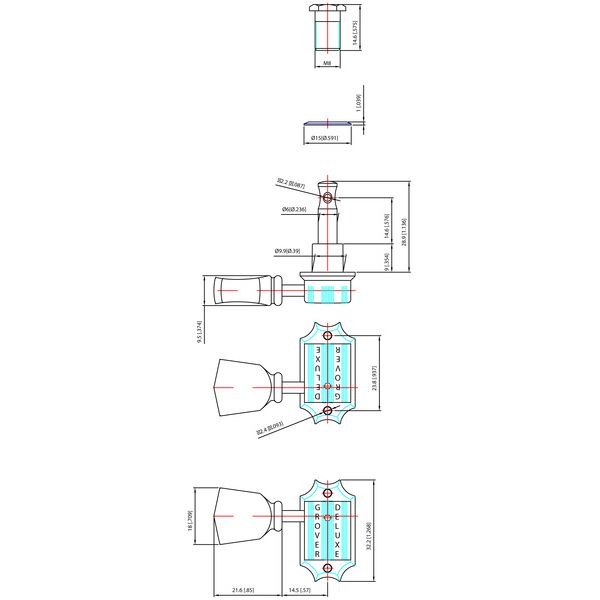 Grover 135 C Guitar Machines Chrome