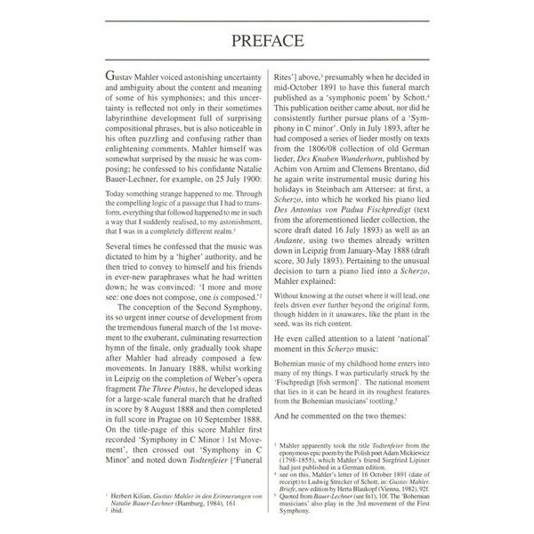 Edition Eulenburg Mahler Sinfonie Nr. 2 C-Moll