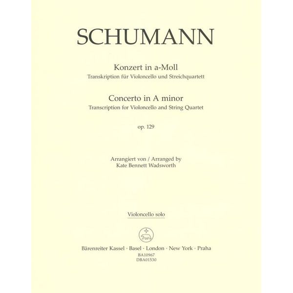 Brenreiter Schumann Concerto a-moll