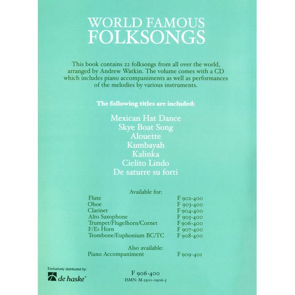 Fentone Music World Famous Folksongs Trumpet