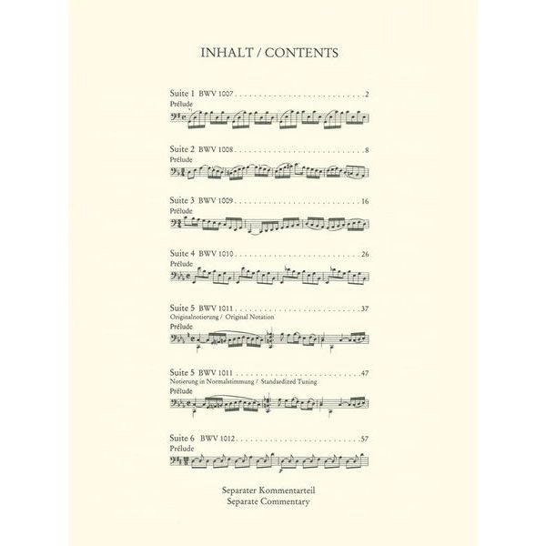 Wiener Urtext Edition Bach Suiten for Violoncello