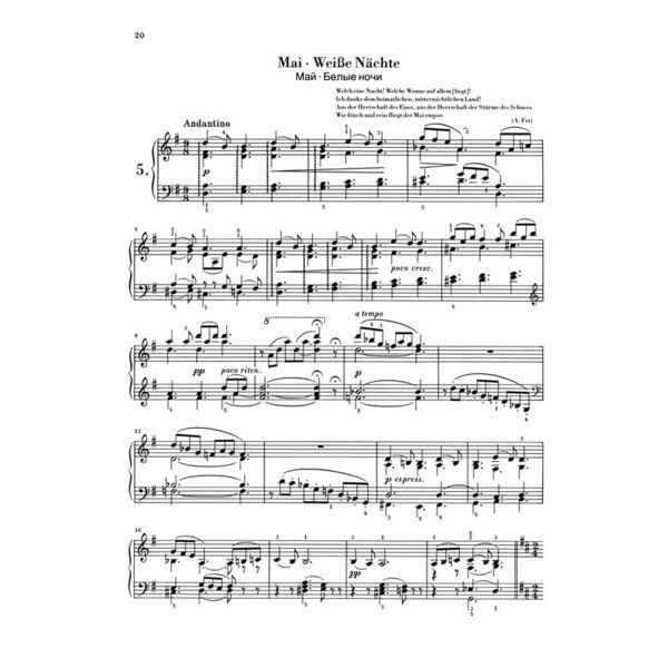 Henle Verlag Tschaikowsky Die Jahreszeiten