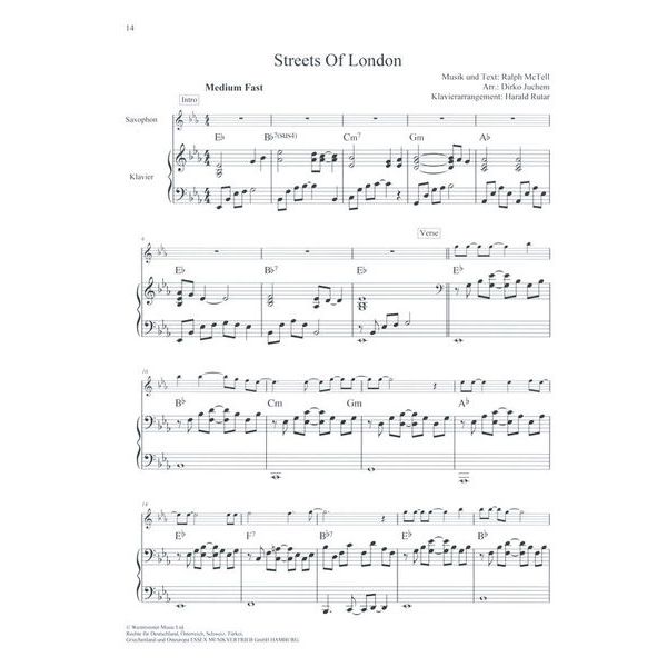 Schott Classic Pop Ballads Tenor Sax