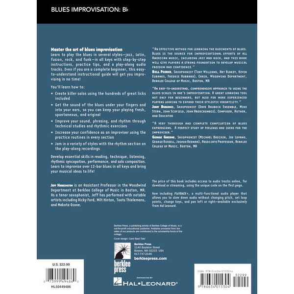 Berklee Press Blues Improvisation Bb