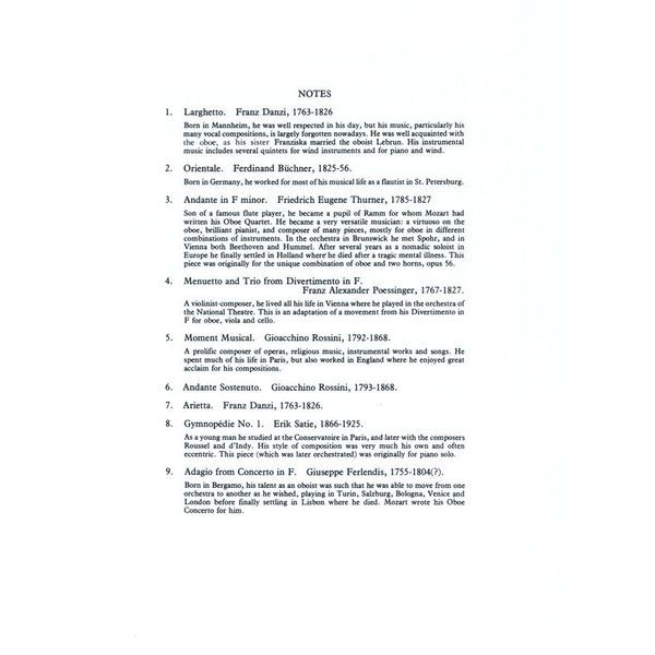 Chester Music Oboe Solos 1