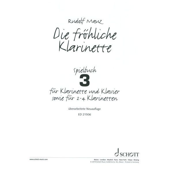 Schott Fröhliche Klarinette Spiel 3