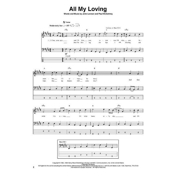 Hal Leonard Beatles Bass Tab Anthology