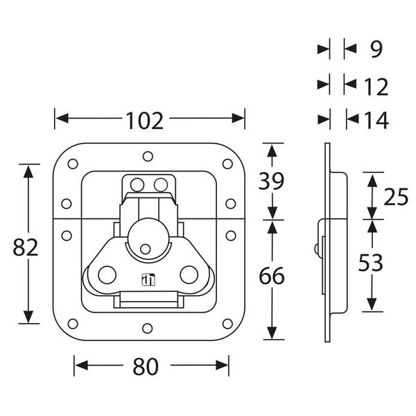 Adam Hall 17290TP Butterfly Latch medium