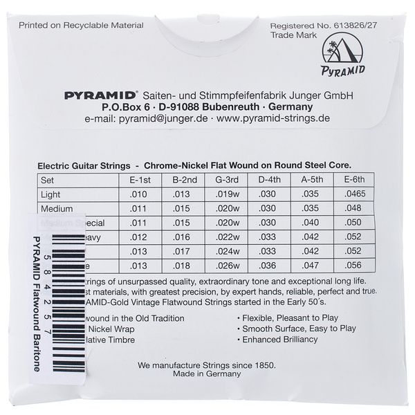 Pyramid 417 Gold Flatwound Baritone 14