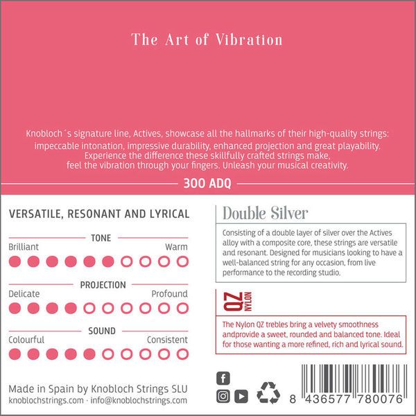 Knobloch Strings Double Silver Nylon 300ADQ