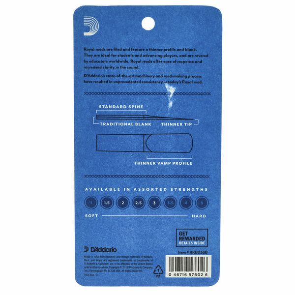 DAddario Woodwinds Royal Tenor Sax 3.0 - 3-Pack