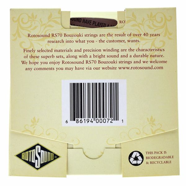 Rotosound RS70 Athena Bouzouki Strings