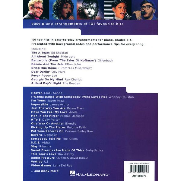 Wise Publications Really Easy Piano 101 Top Hits