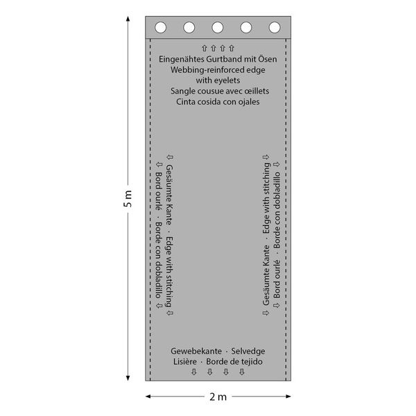 Stairville Curtain 160g/m 2.0x5.0m Bk