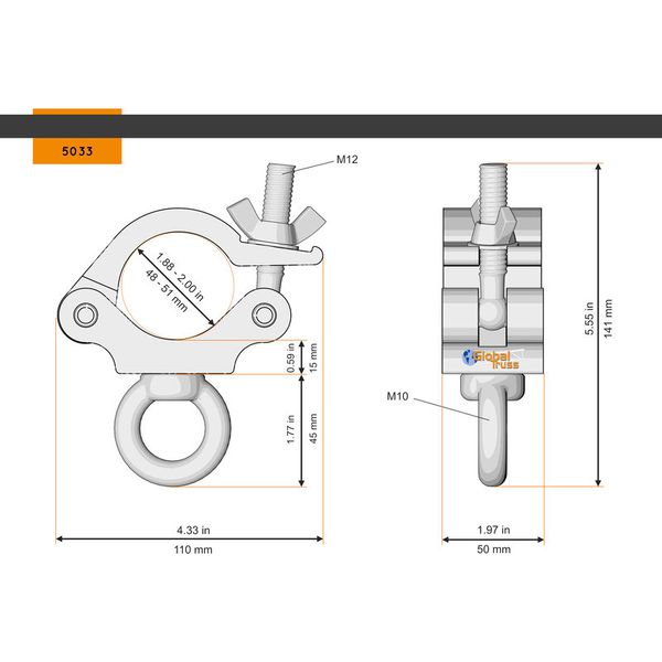 Global Truss 5033-B Half Coupler with Ring