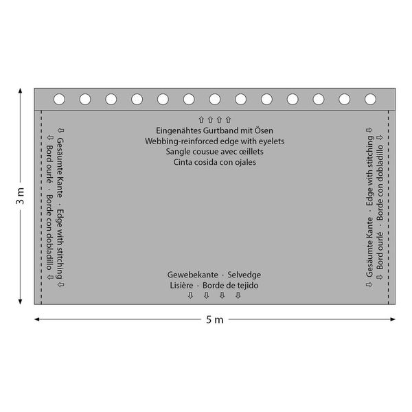 Stairville Curtain 300g/m 5.0x3.0m Bk